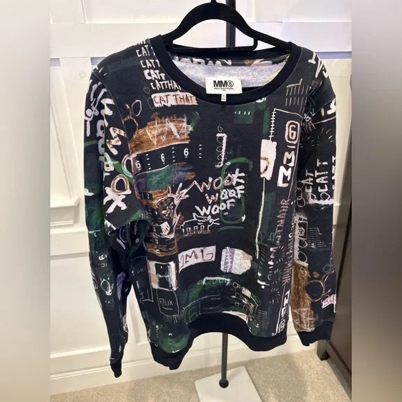 MM6 Maison Martin Margiela Black and Green Graphic Top - Picture 3 of 5